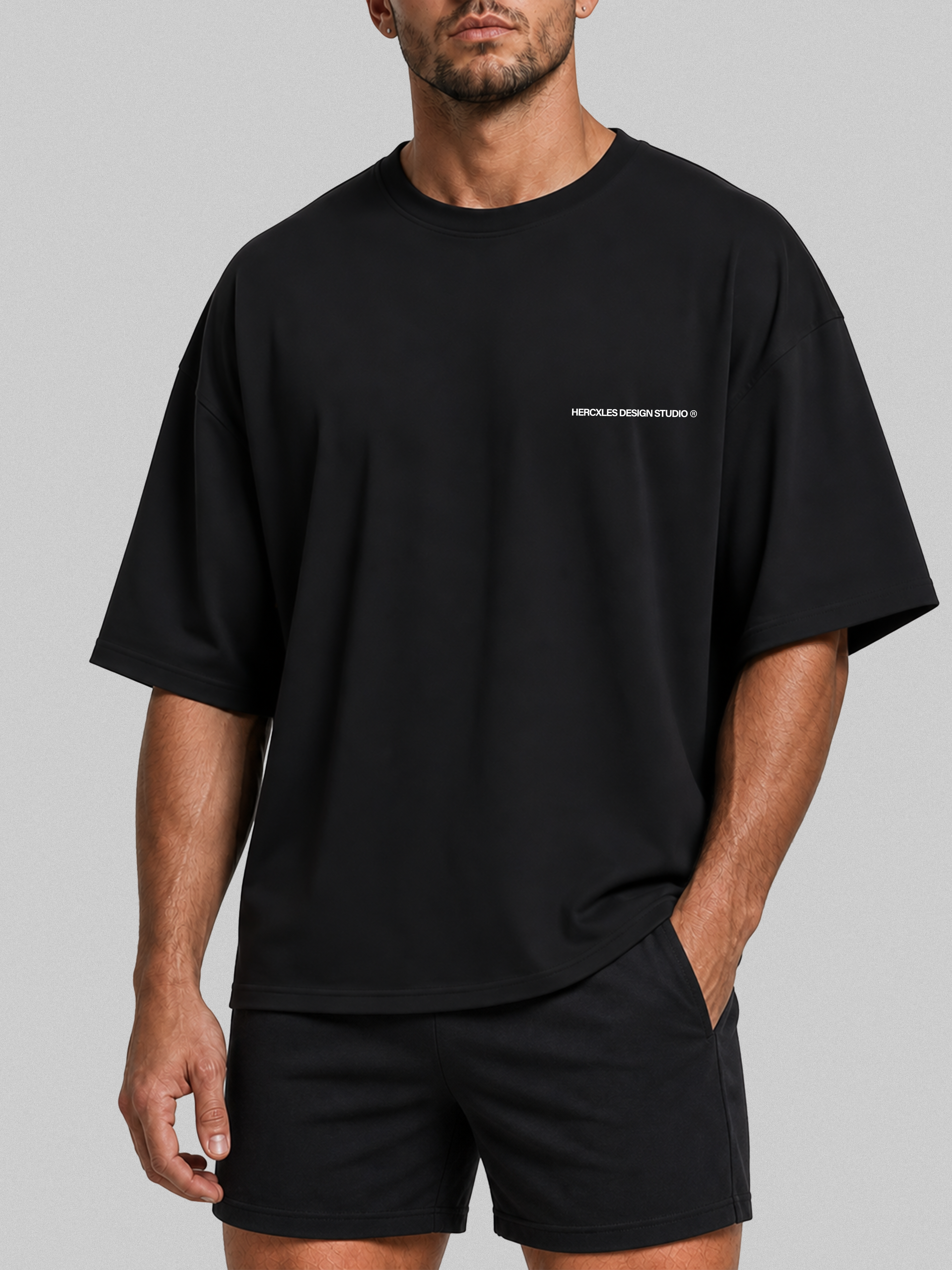 HCX feature detail: Studios T-Shirt - Black model